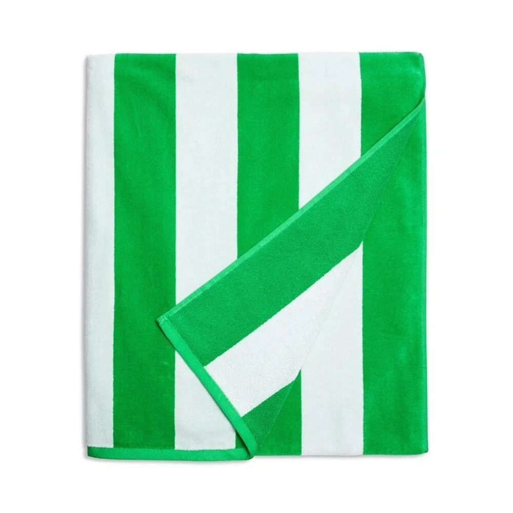 Aqua Striped Woven Beach Towel Unisex One Size Island Green